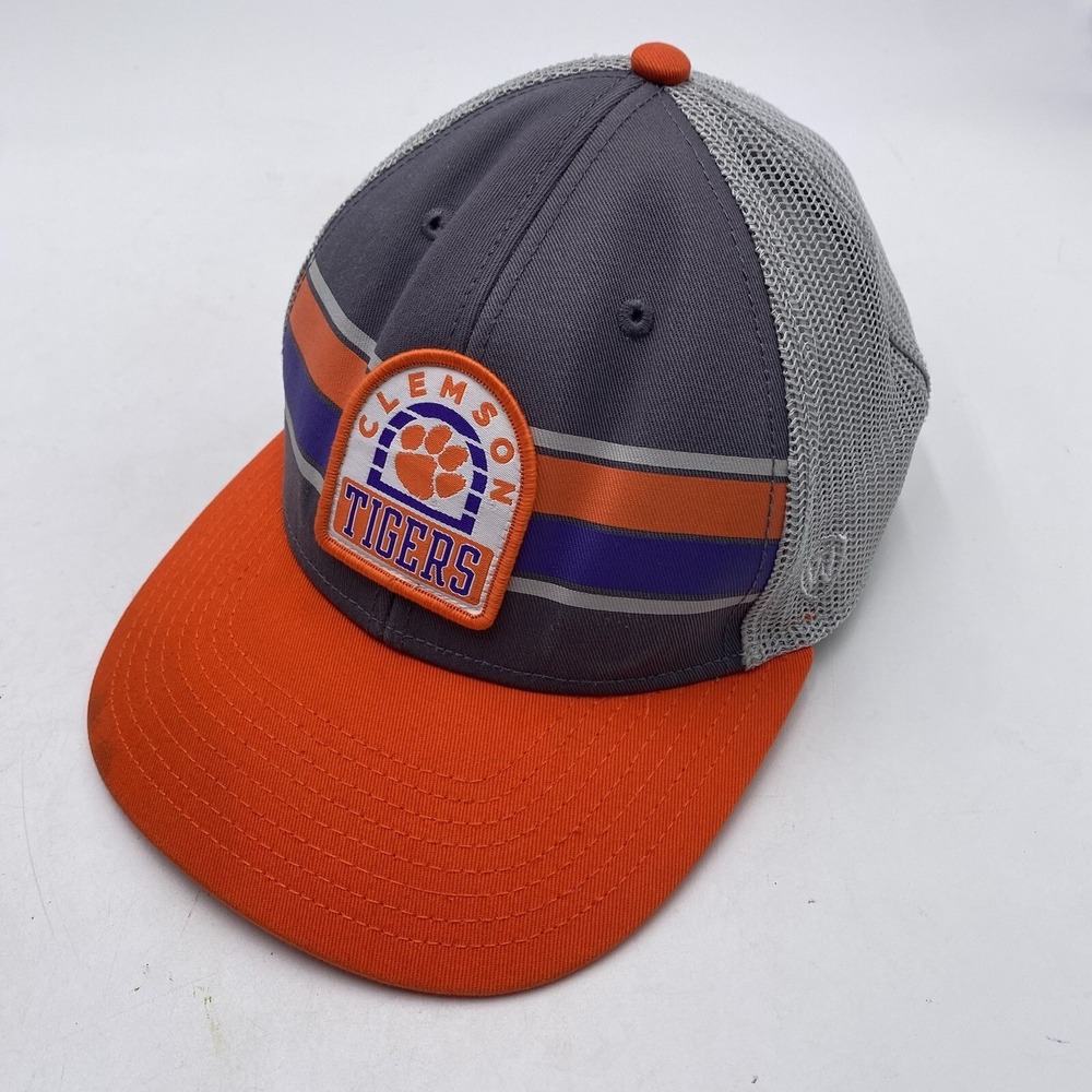 Clemson Tigers‎ Hat SnapBack Trucker Top Of World Gray Orange Cleaned Mesh